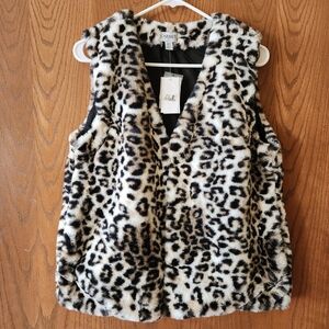 Print Faux Fur Vest CARMEN